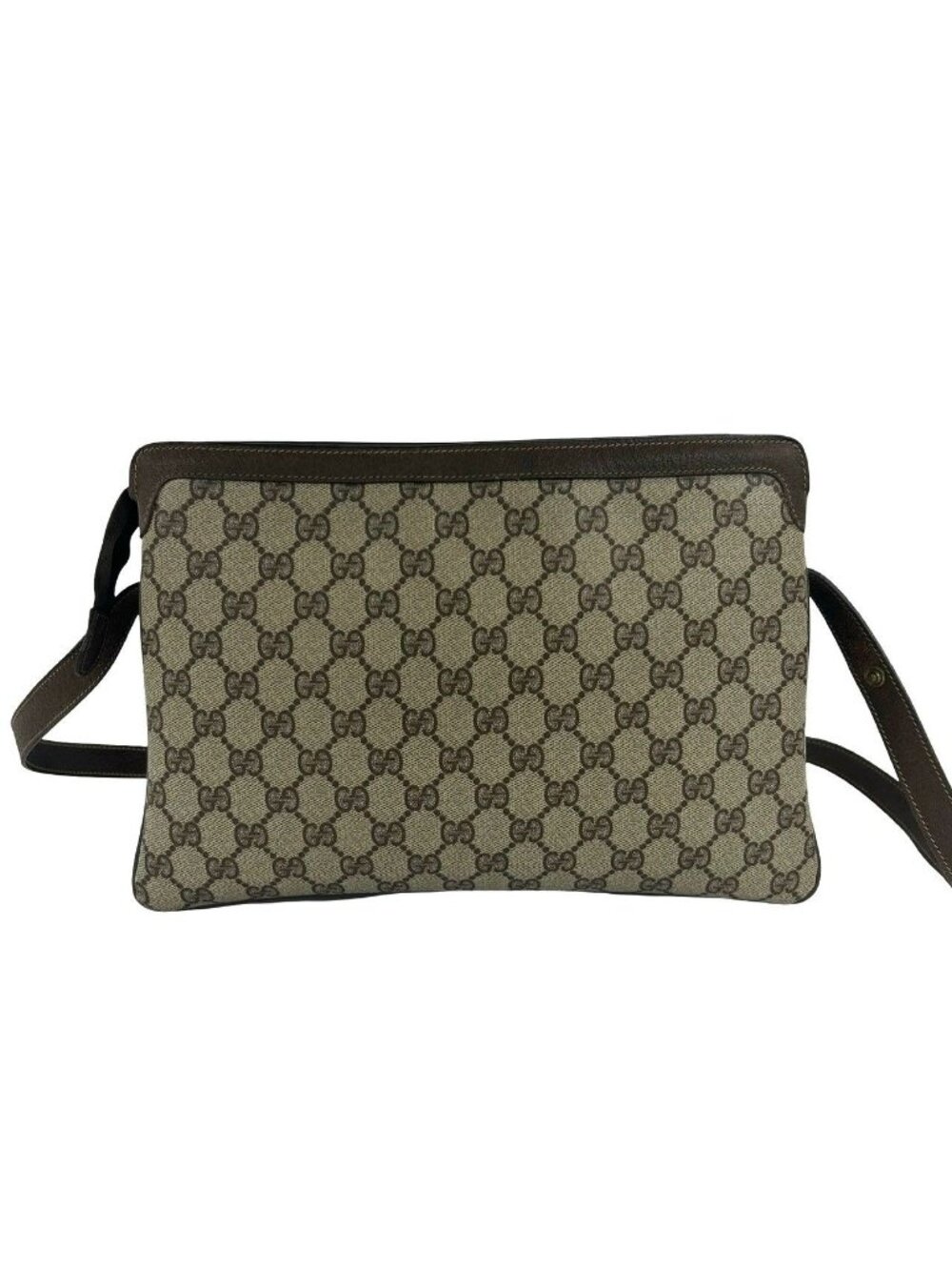 Gucci Vintage Sherry Line GG Pattern Logo Leather Shoulder Bag Brown - Picture 3 of 10